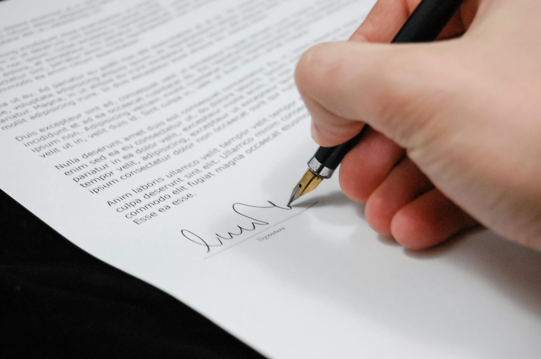 Person signing document